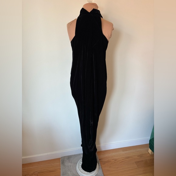 Rick Owens Limo F/W 2011 Velvet Silk Draped Cowl Neck Black Evening Gown EUC S - Picture 3 of 12
